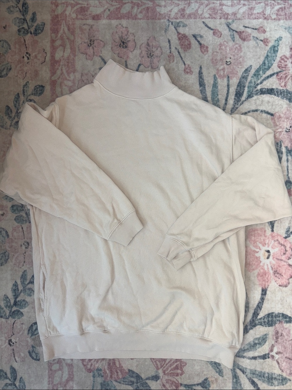 aerie Cream Mock Neck Sweatshirt